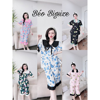 Đồ Bộ Lửng Pyjama Bigsize -Béo Bigsize 55-95kg Pyjama Bigsize Cao Cấp Mặc Nhà  Đẹp,Chất  Lụa Nhật mát xịn