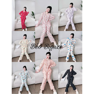 Đồ bộ pyjama bigsize -béo bigsize 55-95kg pyjama bigsize cao cấp mặc nhà đẹp,chất lụa satin mát xịn