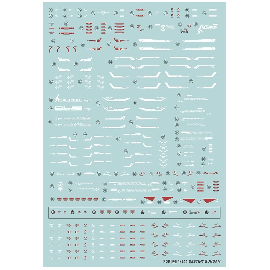 Decal nước RG Destiny Gundam