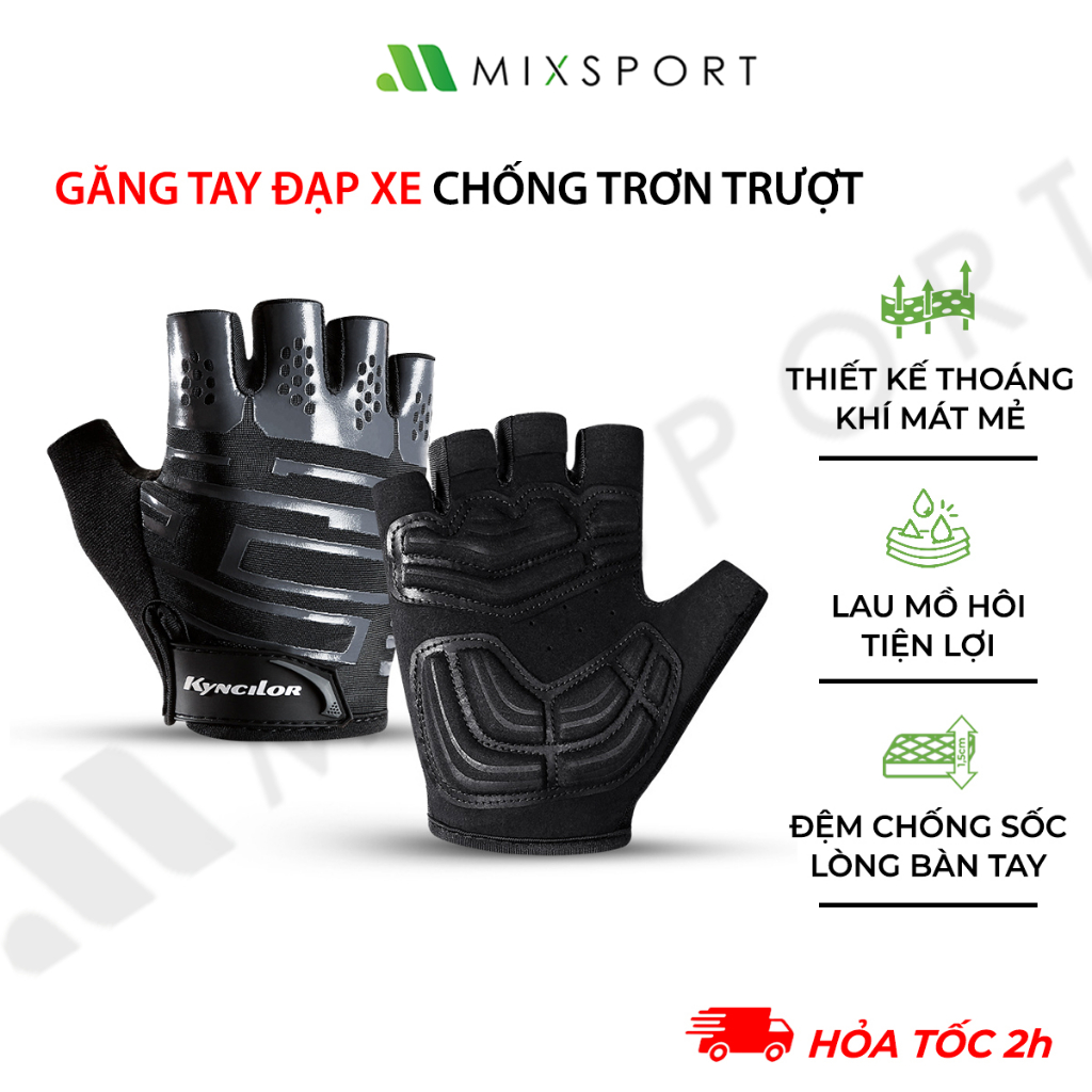 Găng Tay Đạp Xe Cao Cấp Chống Sốc Chống Trơn Trượt SBR, Găng Silicone Thoáng Khí Kyncilor