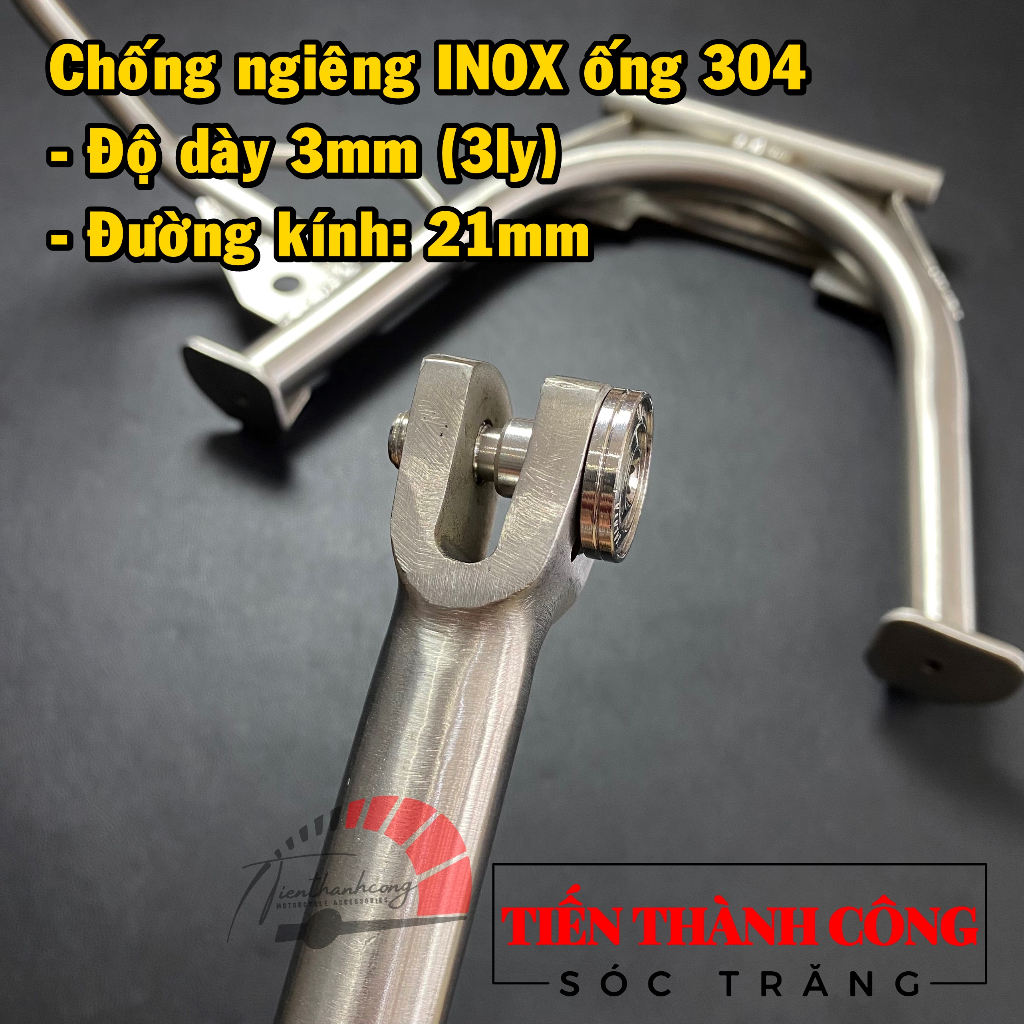Combo 2 món xe Vario và Click Thái 100% INOX 304 gồm: Chân chống đứng và chống nghiêng