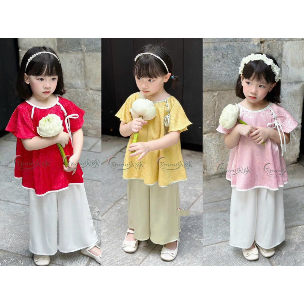 Bộ đồ bé gái lững tay bánh bèo cho bé yêu từ 8-20kg