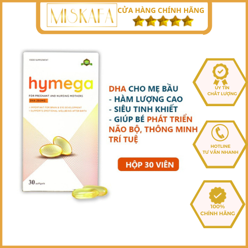 HYMEGA - DHA bầu - Viên uống bổ sung DHA cho bà bầu, Giúp bổ sung DHA, EPA, vitamin E giúp mẹ khỏe, bé thông minh
