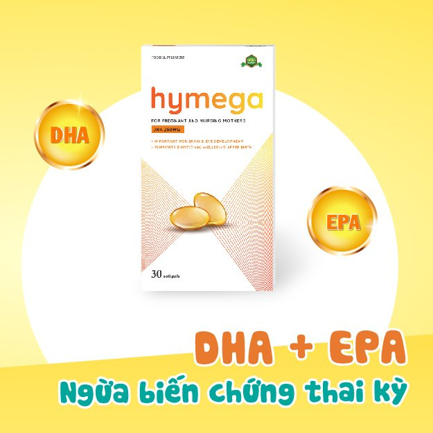 HYMEGA - DHA bầu - Viên uống bổ sung DHA cho bà bầu, Giúp bổ sung DHA, EPA, vitamin E giúp mẹ khỏe, bé thông minh