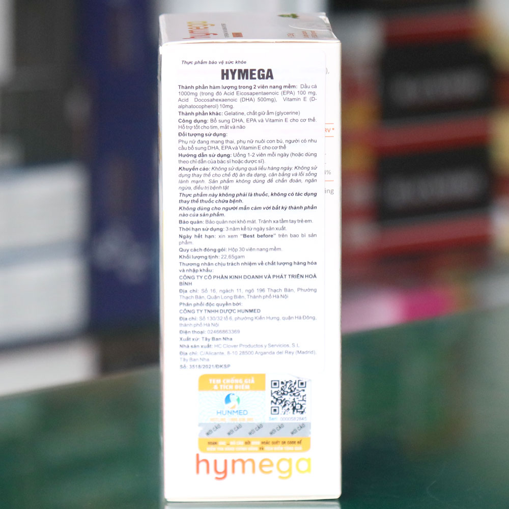 HYMEGA - DHA bầu - Viên uống bổ sung DHA cho bà bầu, Giúp bổ sung DHA, EPA, vitamin E giúp mẹ khỏe, bé thông minh