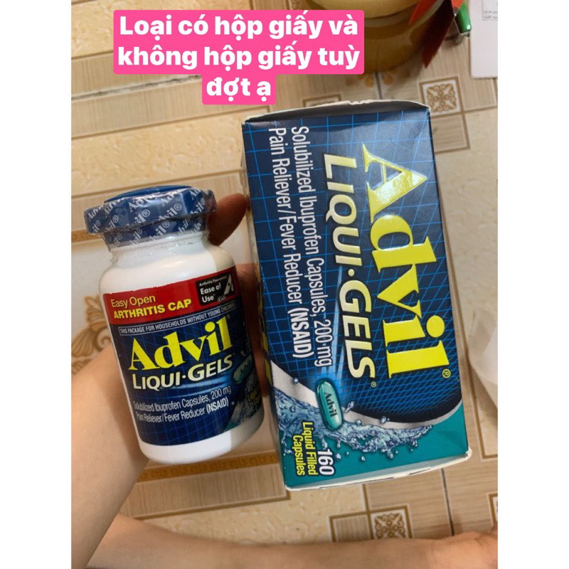 (hàng Mỹ) hộp advill liqui gel 160 viên