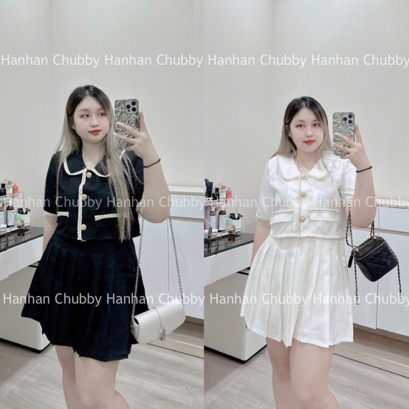 ( Size 45-80kg ) Set Áo Cộc Tay Kèm Chân Váy Xếp Ly Phong Cách Ullzang Siêu Hot Có Bigsize #180
