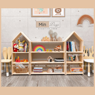 COMBO kệ gỗ đồ chơi,sách vở cho bé Montessori,kệ đa năng trang trí phòng học,phòng ngủ MINDESIGN,gỗ tự nhiên nhập khẩu!