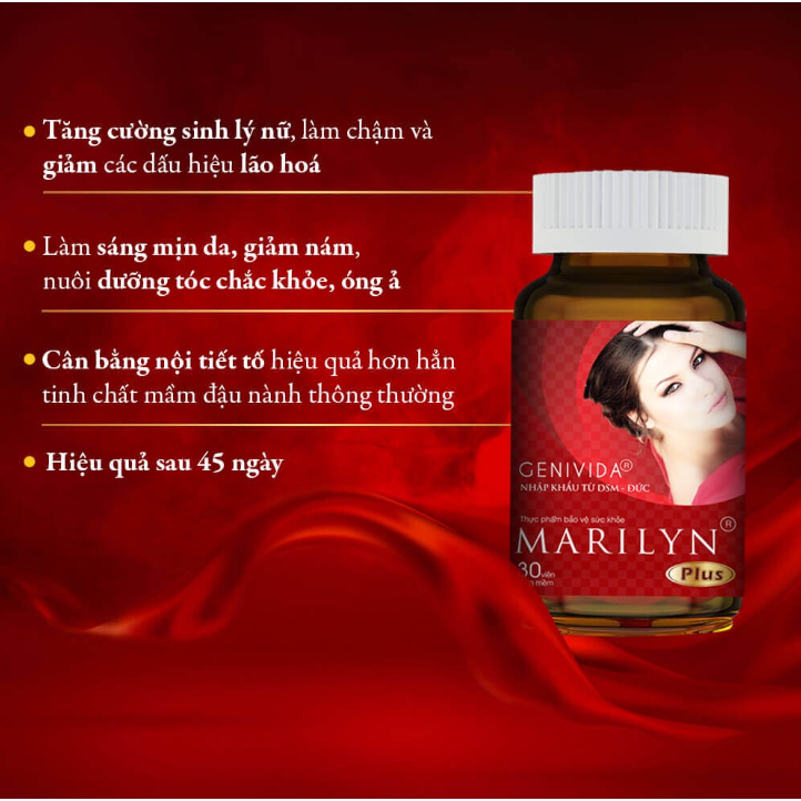 Viên Uống Marilyn Plus Giúp Cân Bằng Nội Tiết Tố Cải Thiện Sinh Lý Nữ - Hộp 30 Viên