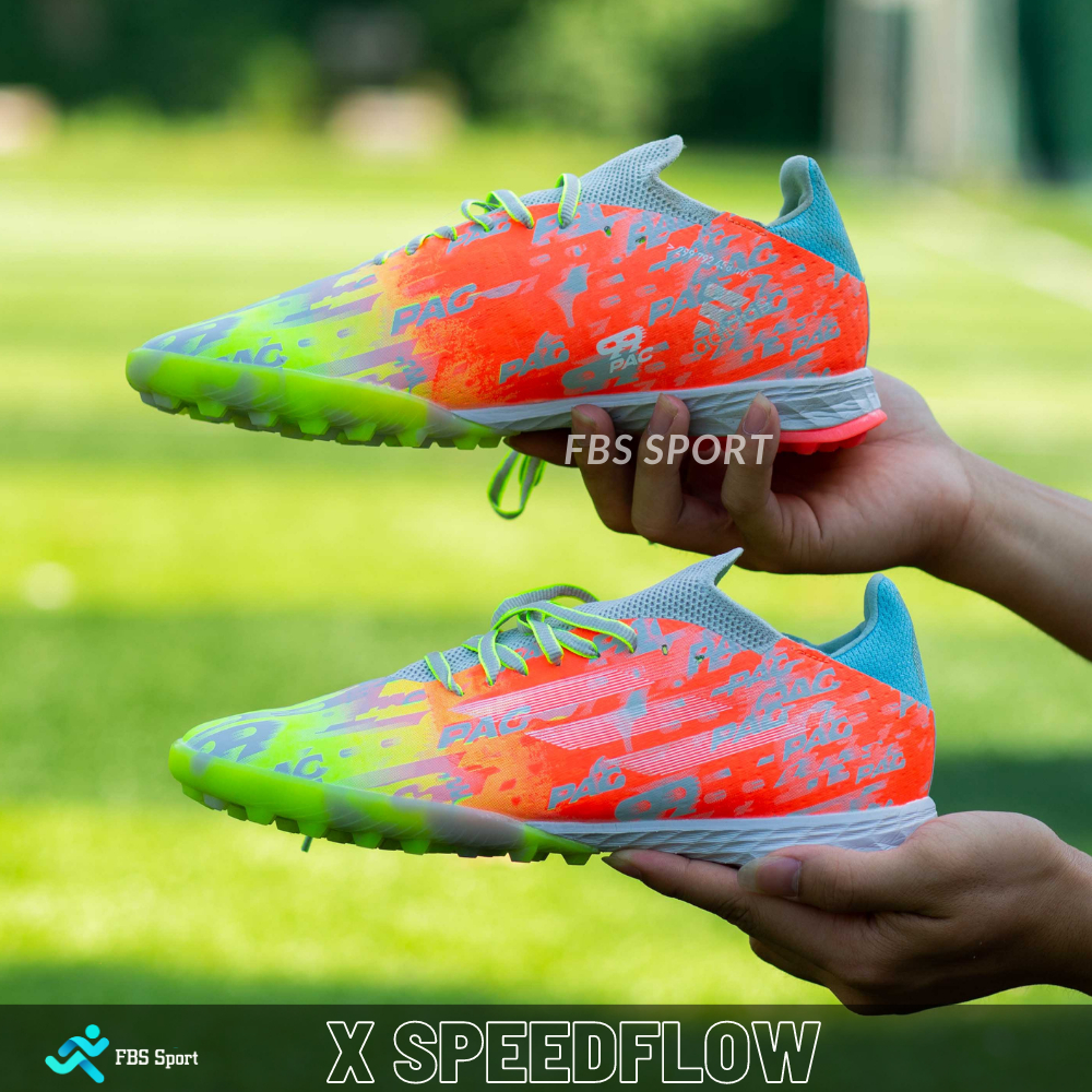 Giày đá bóng X SpeedFlow.1 đế TF bản có dây cho sân cỏ nhân tạo màu trắng
