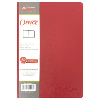 Sổ bìa da 200 trang office h6 hồng hà
