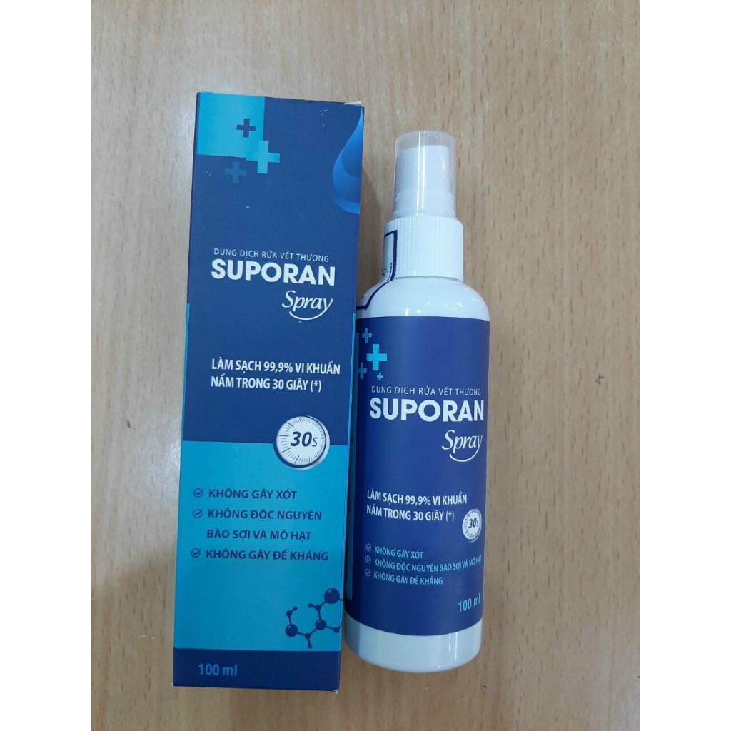 Dung Dịch Rửa Vết Thương SUPORAN Chai 100ml-190ml - Làm Sạch 999% Vi Khuẩn Nấm Trong 30 Giây - Coastlinecare Pharmacy