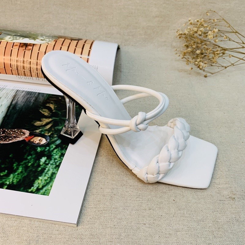 Bán Sỉ Dép nữ cao gót quai tết thắt nút gót đinh 8p