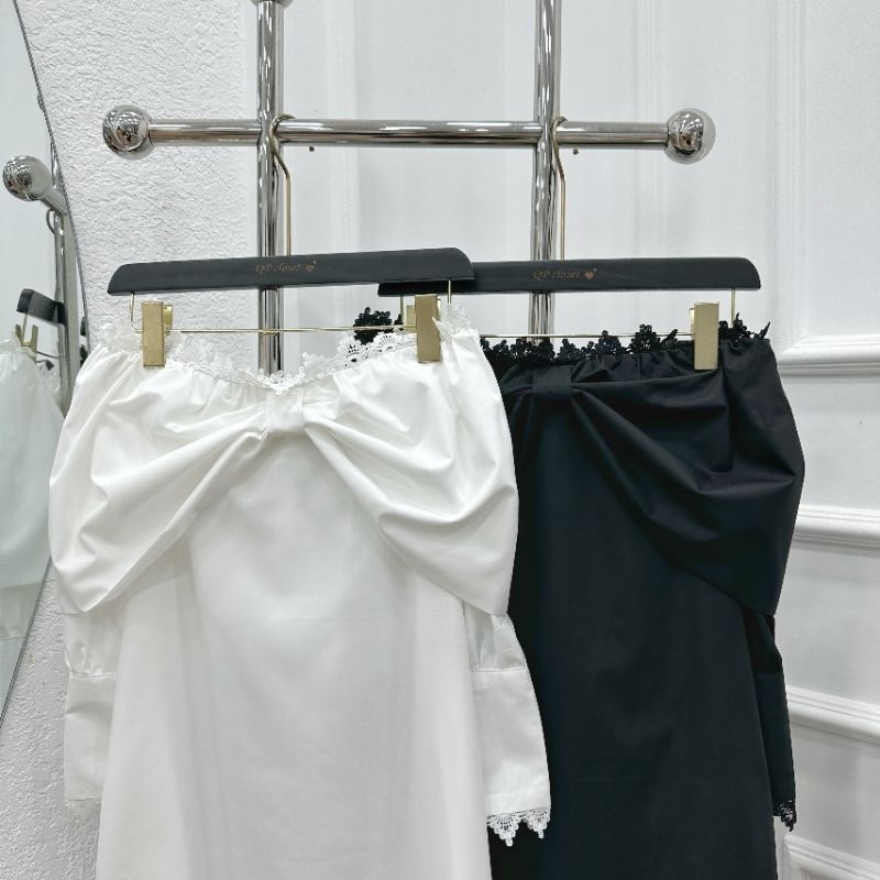 Váy trễ vai nơ QP