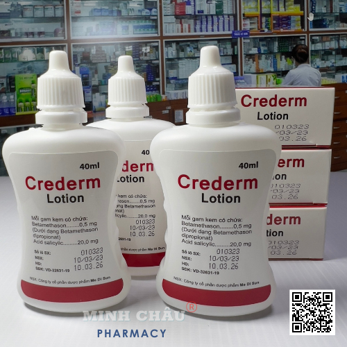 Crederm lotion 40 ml - Kem dưỡng chăm sóc da Chàm, Vẩy nến, Nấm da đầu, công thức Beprosalic lotion.