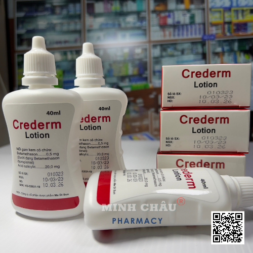 Crederm lotion 40 ml - Kem dưỡng chăm sóc da Chàm, Vẩy nến, Nấm da đầu, công thức Beprosalic lotion.