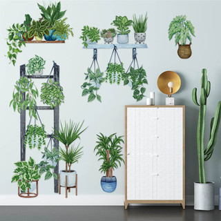 Decal dán tường kệ chậu cây CH02