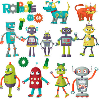 Decal dán tường những chú robot