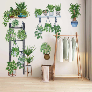 Decal dán tường kệ chậu cây CH02