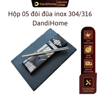 01 hộp 5 đôi đũa Inox 304 / 316 cao cấp DandiHome