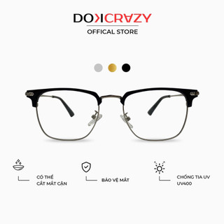 Gọng kính kim loại DOKCRAZY VANDA cao cấp, Mắt giả cận Style Retro, Chống ánh sáng xanh tia UV400