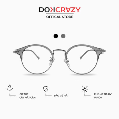 Gọng kính DOKCRAZY FIONA nam nữ thời trang, Hợp Kim màu sắc Hot Trend, chống ánh sáng xanh tia UV