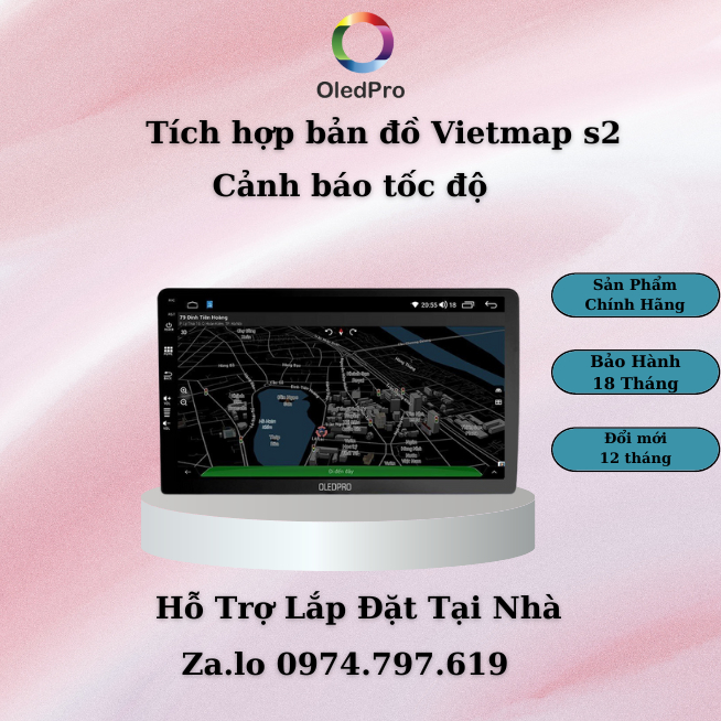 Màn hình android cho ô tô OLEDPRO P450  Ram 2G Rom 32G 8 nhân, có quạt tản nhiệt. Bảo hành chính hãng 18 tháng