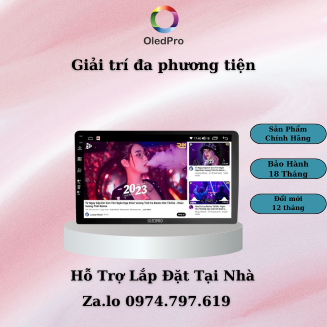 Màn hình android cho ô tô OLEDPRO P450  Ram 2G Rom 32G 8 nhân, có quạt tản nhiệt. Bảo hành chính hãng 18 tháng