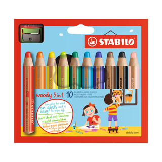 Bút chì màu stabilo woody 3 in 1 hộp 10 màu