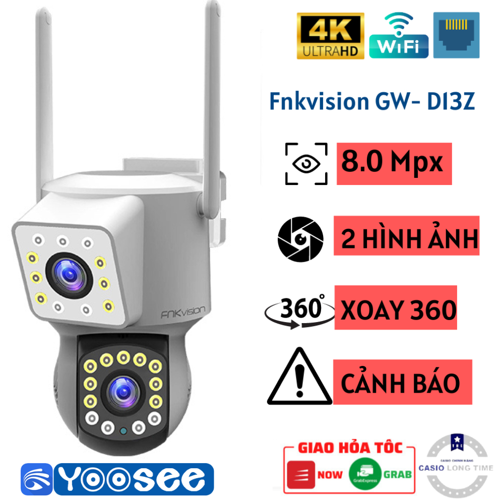 Camera Funsion 2 mắt Yoosee 5.0MP, Xem 360 độ không góc chết, Ban đêm có màu, Hai giao diện quan sát, Bảo Hành 12 Tháng