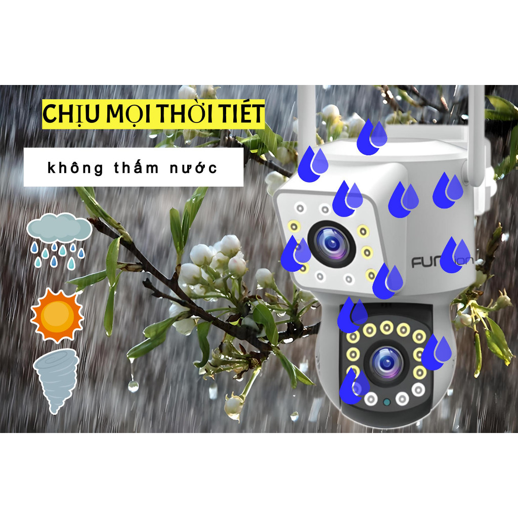 Camera Funsion 2 mắt Yoosee 5.0MP, Xem 360 độ không góc chết, Ban đêm có màu, Hai giao diện quan sát, Bảo Hành 12 Tháng