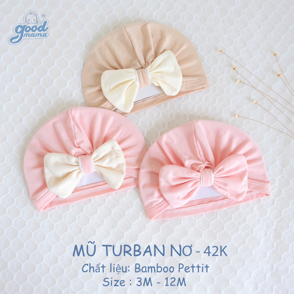 Mũ turban nơ duyên dáng cho bé yêu Goodmama Chất Liệu Bamboo Pettit