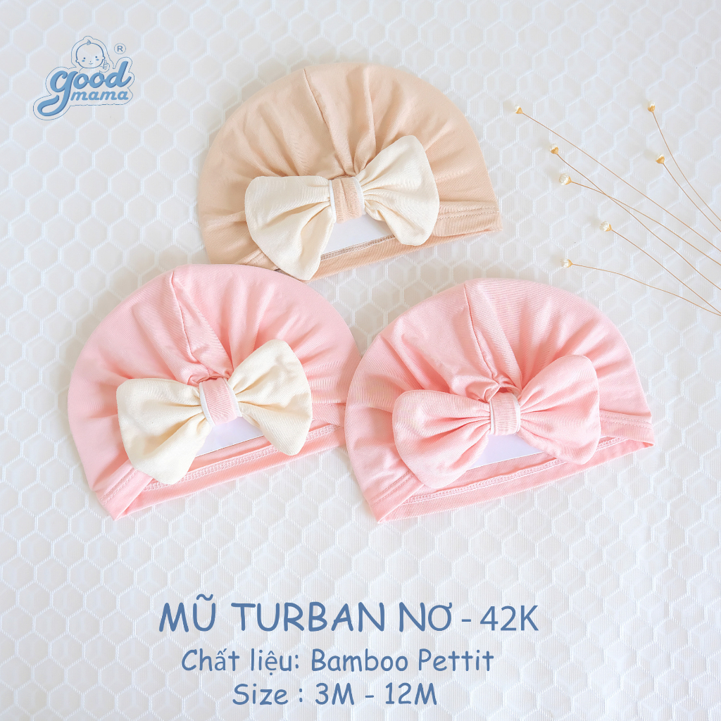 Mũ turban nơ duyên dáng cho bé yêu Goodmama Chất Liệu Bamboo Pettit