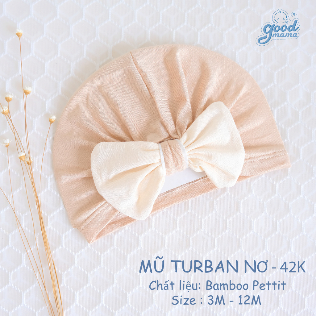 Mũ turban nơ duyên dáng cho bé yêu Goodmama Chất Liệu Bamboo Pettit