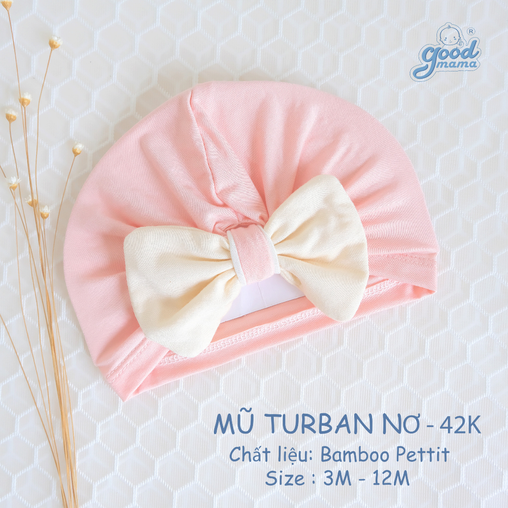 Mũ turban nơ duyên dáng cho bé yêu Goodmama Chất Liệu Bamboo Pettit