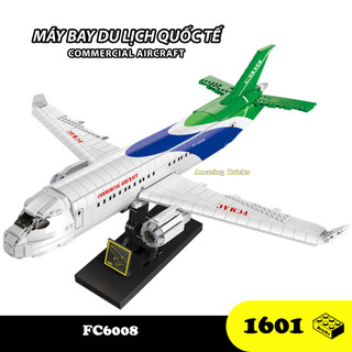 Đồ chơi lắp ráp máy bay du lịch, FC6008 Commercial Aircraft, Xếp hình thông minh, Mô hình máy bay