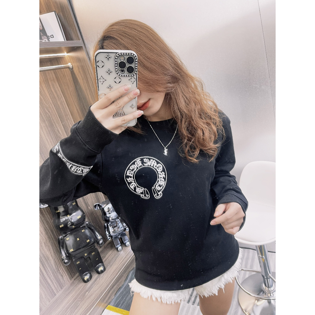 🔥Hot🔥Áo nỉ Chrome Hearts in hình lưng thiết kế hot trend Nam nữ Thu Đông 2023