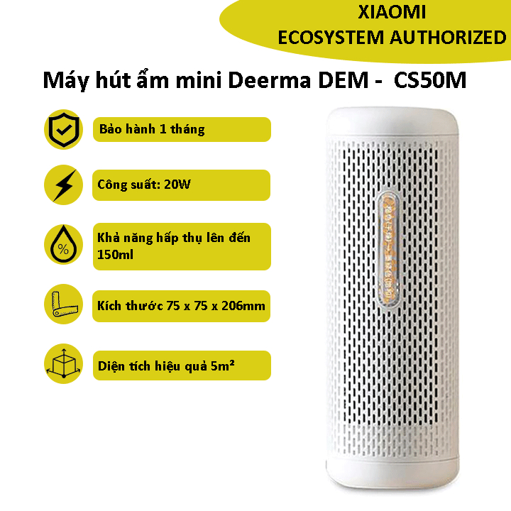 Máy hút ẩm mini Xiaomi DEM - CS50M - Bảo hành 1 tháng - Shop Điện Máy Center