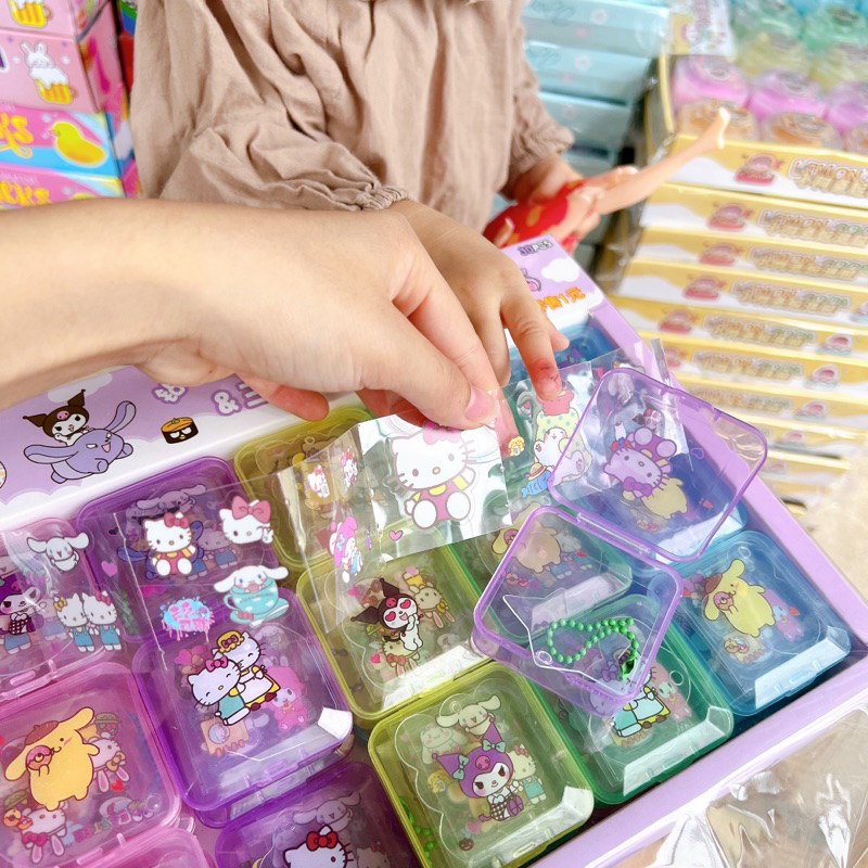 Sỉ khay 30 hộp sticker nhựa kèm móc hoá tự trang trí