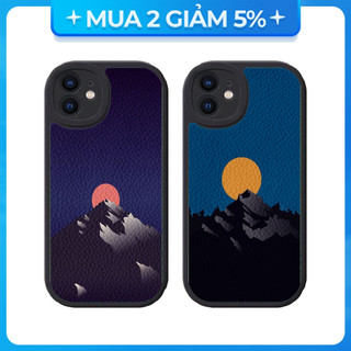 Ốp lưng Vân da OPPO A1K/A3S/A12/A74/A54/...dẻo đen viền bảo vệ camera hình Ánh Trăng (da thật)