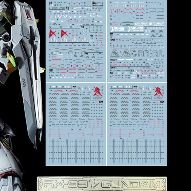 Decal nước cho mô hình lắp ráp 1/60 Daban Metal Structure kit RX-93 Nu Gundam