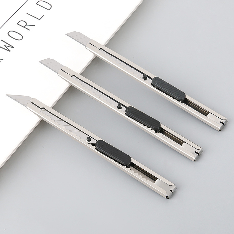 Combo 10 dao rọc giấy Inox không gỉ dành cho HS-SV, văn phòng nhỏ gọn, tiện lợi