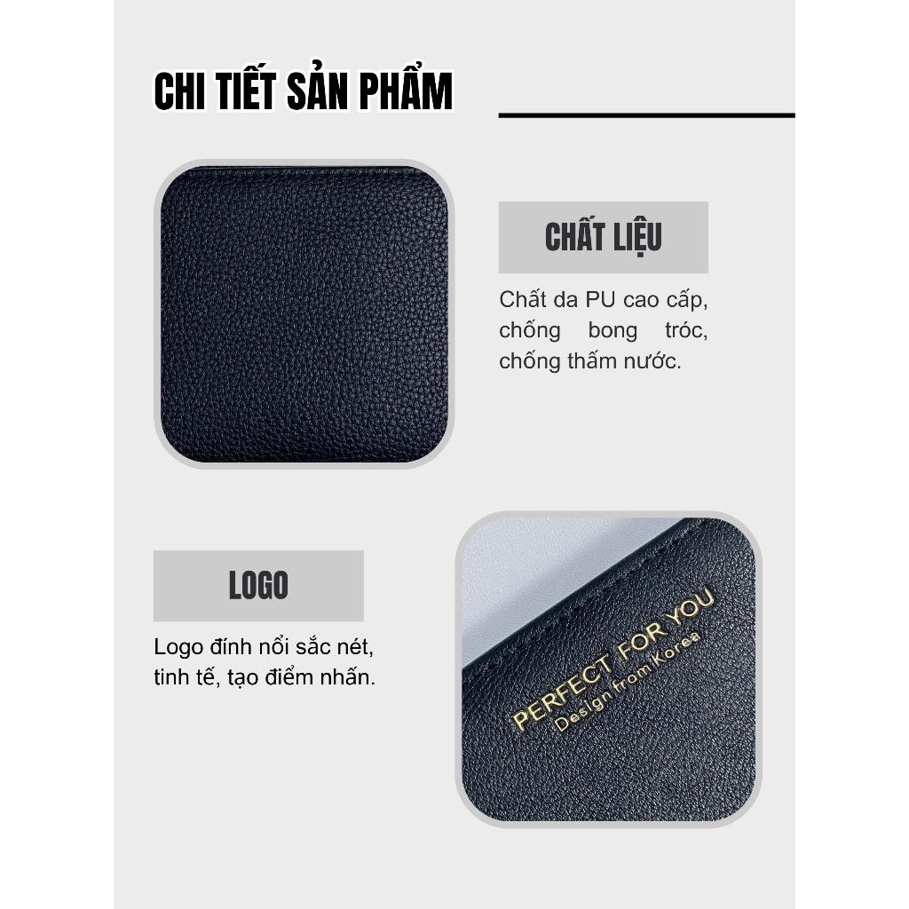 Ví Nữ Mini Cầm Tay PERFECT FOR YOU Đựng Tiền Dáng Vuông Xinh Xắn Da Cao Cấp PFY01 - Micocah Mall