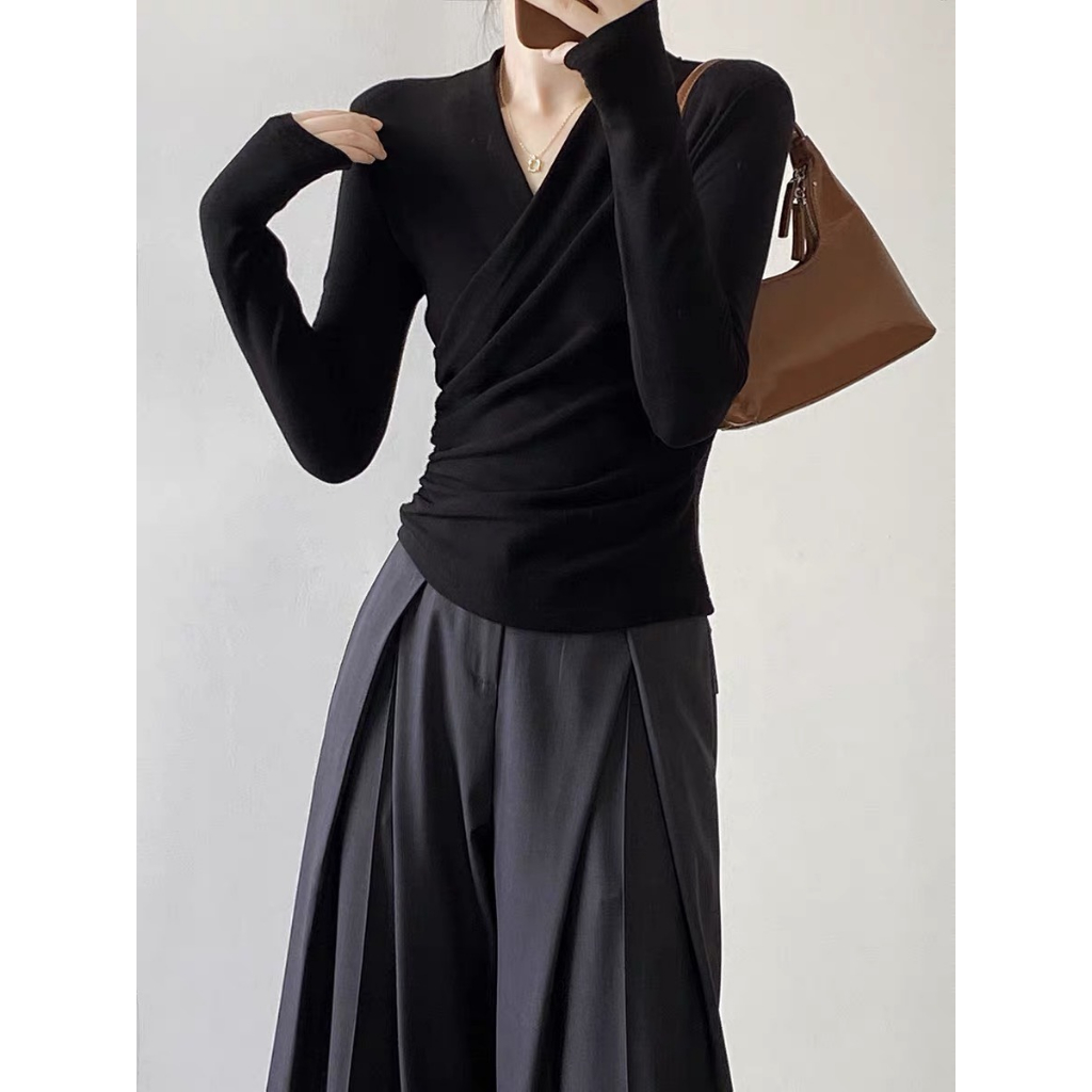 Áo Cotton Zip Dài Tay Vạt Chéo LILISTORE23