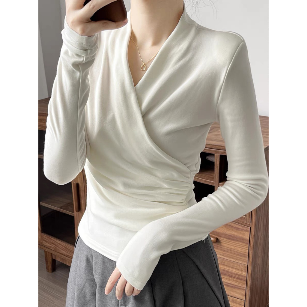 Áo Cotton Zip Dài Tay Vạt Chéo LILISTORE23