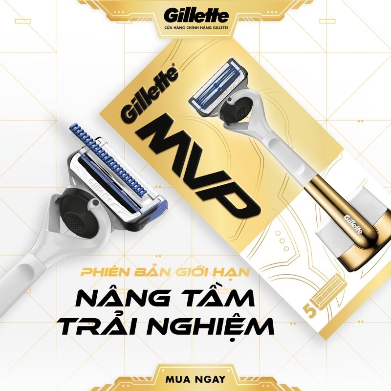 🇻🇳Dao cạo râu cao cấp Gillette MVP 5 đầu cắt +1 tay cầm