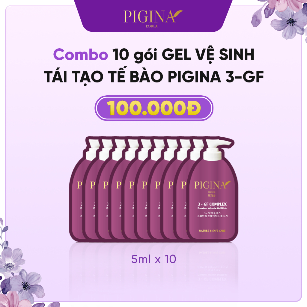 10 gói Dung dịch vệ sinh PIGINA dung dịch vệ sinh dạng gel không bọt, thành phần tự nhiên không hóa chất 5ml