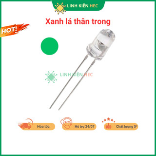 LED 3mm màu xanh lá thân trong 10 chiếc chất lượng cao linhkienhec