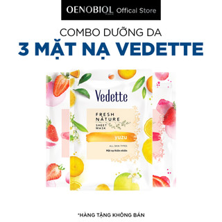 Combo 3 Mặt nạ giấy dưỡng da cấp ẩm chiết xuất thiên nhiên các loại Vedette 22ml