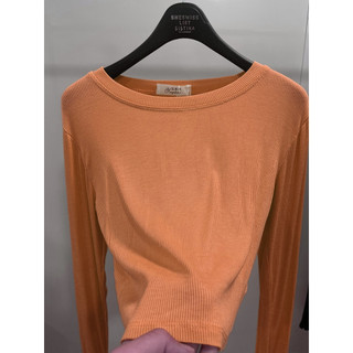 Áo croptop len tăm dài tay cổ tròn dáng ôm basic